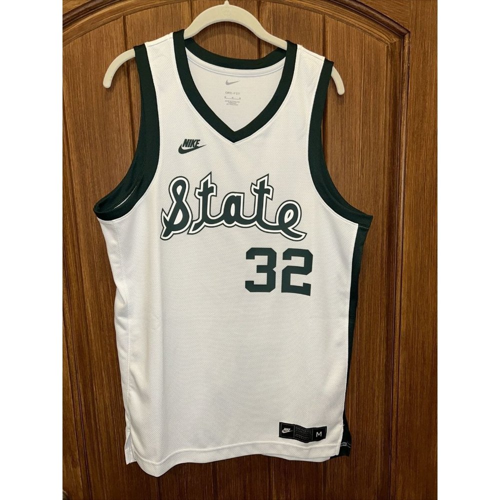 Nike #32 Michigan State MSU Spartans Basketball Jersey CQ3664-100 Size M